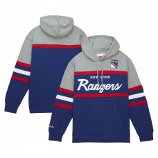 Толстовка New York Rangers Mitchell & Ness Blue/Gray Head Coach Толстовка New York Rangers Mitchell & Ness Blue/Gray Head Coach