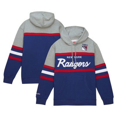Толстовка New York Rangers Mitchell & Ness Blue/Gray Head Coach