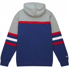 Толстовка New York Rangers Mitchell & Ness Blue/Gray Head Coach Толстовка New York Rangers Mitchell & Ness Blue/Gray Head Coach