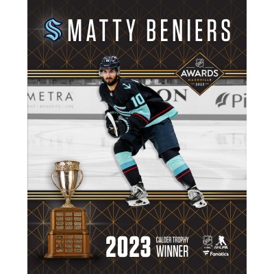 Unsigned Seattle Kraken Matty Beniers Fanatics Authentic 2023 Calder Trophy Winner Stylized Photograph