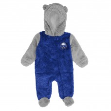 Newborn & Малышам Buffalo Sabres Royal Game Nap Teddy Fleece Bunting Full-Zip Sleeper