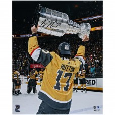 Ben Hutton Vegas Golden Knights Autographed Fanatics Authentic 2023 Stanley Cup Champions 16 x 20 Raising Cup Photograph