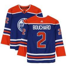 Игровая джерси Evan Bouchard Edmonton Oilers Autographed Fanatics Authentic Royal Adidas Authentic
