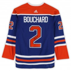Игровая джерси Evan Bouchard Edmonton Oilers Autographed Fanatics Authentic Royal Adidas Authentic