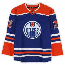 Игровая джерси Evan Bouchard Edmonton Oilers Autographed Fanatics Authentic Royal Adidas Authentic