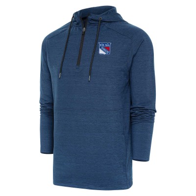 Толстовка на короткой молнии New York Rangers Antigua Spikes Raglan - Heather Navy