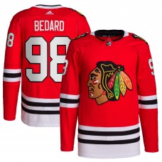 Игровая джерси Connor Bedard Chicago Blackhawks adidas 2023 NHL Draft Home Primegreen Player - Red