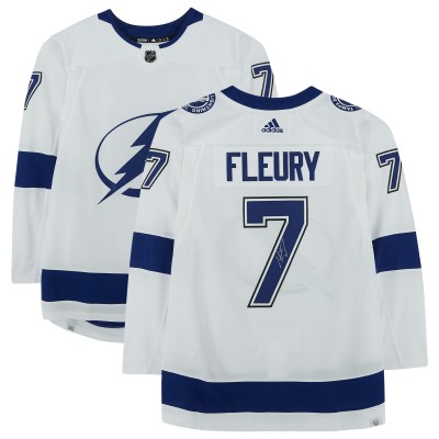 Игровая джерси Haydn Fleury Tampa Bay Lightning Fanatics Authentic Autographed White Adidas Authentic
