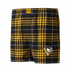 Трусы Pittsburgh Penguins Concepts Sport Concord Flannel - Black/Gold