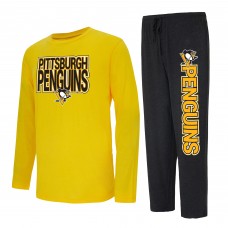 Пижама кофта и штаны Pittsburgh Penguins Concepts Sport Meter - Black/Gold