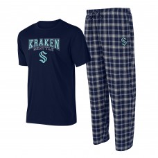Пижама футболка и штаны Seattle Kraken Concepts Sport Arctic - Navy/Gray