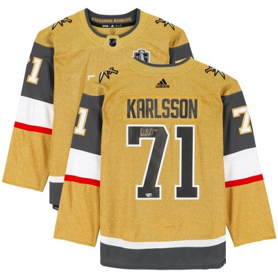 Игровая джерси William Karlsson Vegas Golden Knights Autographed Fanatics Authentic Gold Adidas Authentic with 2023 Stanley Cup Final Patch