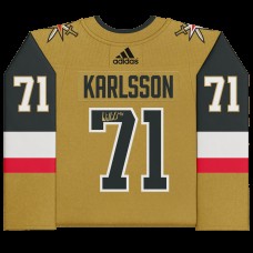 Игровая джерси William Karlsson Vegas Golden Knights Autographed Fanatics Authentic Gold Adidas Authentic with 2023 Stanley Cup Final Patch