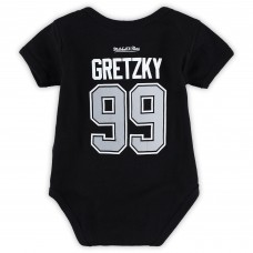 Малышам Los Angeles Kings Wayne Gretzky Mitchell & Ness Black Captain Patch Name & Number Bodysuit