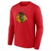 Футболка с длинным рукавом Connor Bedard Chicago Blackhawks Authentic Stack Name & Number - Red