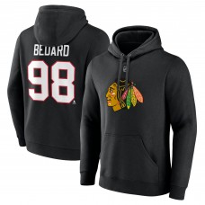 Толстовка Chicago Blackhawks Connor Bedard Fanatics Black Authentic Stack Name & Number Tri-Blend Толстовка Chicago Blackhawks Connor Bedard Fanatics Black Authentic Stack Name & Number Tri-Blend