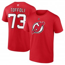 Футболка с номером Tyler Toffoli New Jersey Devils Authentic Stack - Red