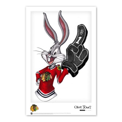 Chicago Blackhawks Bugs Bunny 11 x 17 Looney Tunes Poster Print