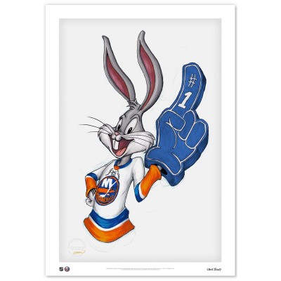 New York Islanders Bugs Bunny 14 x 20 Looney Tunes Limited Edition Fine Art Print