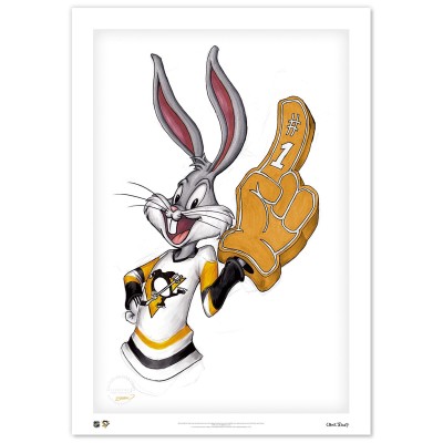 Pittsburgh Penguins Bugs Bunny 14 x 20 Looney Tunes Limited Edition Fine Art Print