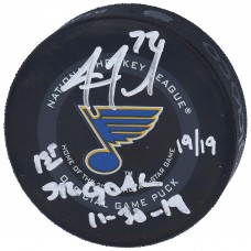 Шайба Justin Faulk St. Louis Blues Autographed & Inscribed 2019 Official - Limited Edition #19/19