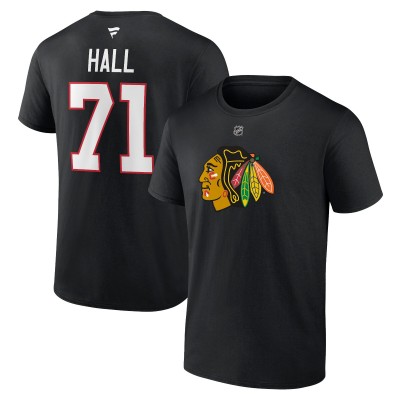 Футболка Taylor Hall Chicago Blackhawks Authentic Stack Name & Number - Black