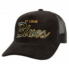 Бейсболка St. Louis Blues Mitchell & Ness Times Up Classic Script Cord Trucker - Black