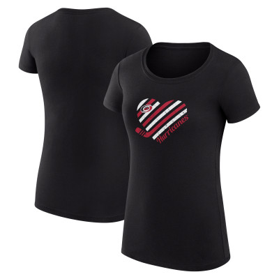 Женская Футболка Carolina Hurricanes G-III 4Her by Carl Banks Black Super-Slim Fit Lightweight Heart