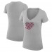Футболка Florida Panthers G-III 4Her by Carl Banks Womens Heart V-Neck Fitted - Heather Gray