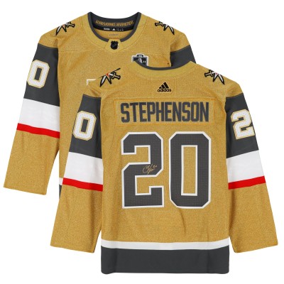 Игровая джерси Chandler Stephenson Vegas Golden Knights Autographed Fanatics Authentic 2023 Stanley Cup Champions Gold Adidas Authentic with Stanley Cup Patch
