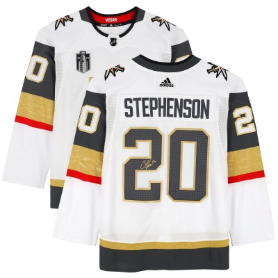 Игровая джерси Chandler Stephenson Vegas Golden Knights Autographed Fanatics Authentic 2023 Stanley Cup Champions White Adidas Authentic with Stanley Cup Patch
