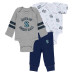 Newborn & Малышам Seattle Kraken WEAR by Erin Andrews Gray/White/Navy Three-Piece Turn Me Around Bodysuit & Pants Set Newborn & Малышам Seattle Kraken WEAR by Erin Andrews Gray/White/Navy Three-Piece Turn Me Around Bodysuit & Pants Set