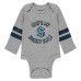 Newborn & Малышам Seattle Kraken WEAR by Erin Andrews Gray/White/Navy Three-Piece Turn Me Around Bodysuit & Pants Set