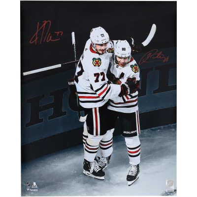 Patrick Kane and Kirby Dach Chicago Blackhawks Autographed Fanatics Authentic 16 x 20 Dual Photograph