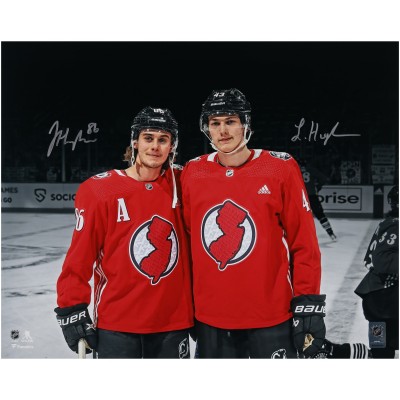 Jack Hughes and Luke Hughes New Jersey Devils Autographed Fanatics Authentic 16 x 20 Dual Photograph
