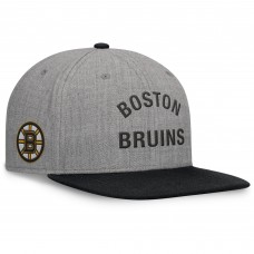 Бейсболка Boston Bruins Fanatics Signature Elements Flat Brim Leather - Heather Gray