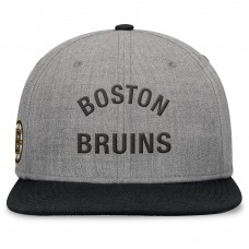 Бейсболка Boston Bruins Fanatics Signature Elements Flat Brim Leather - Heather Gray