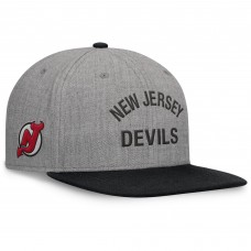 Бейсболка New Jersey Devils Fanatics Elements Flat Brim Leather Strapback - Heather Gray