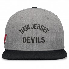 Бейсболка New Jersey Devils Fanatics Elements Flat Brim Leather Strapback - Heather Gray