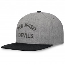 Бейсболка New Jersey Devils Fanatics Elements Flat Brim Leather Strapback - Heather Gray