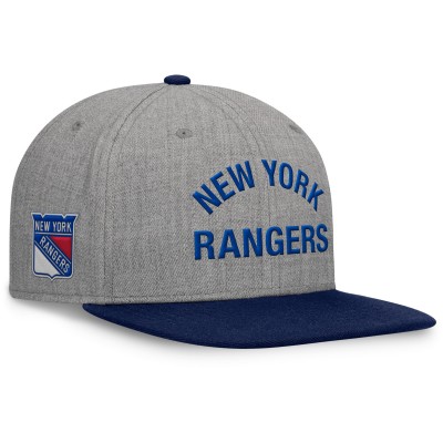 Бейсболка New York Rangers Signature Elements Flat Brim Leather - Heather Gray