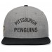 Бейсболка Pittsburgh Penguins Fanatics Elements Flat Brim Leather Strapback - Heather Gray