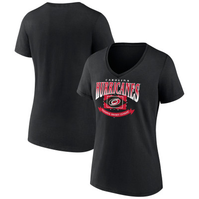 Женская Футболка Carolina Hurricanes Black Slapshot V-Neck
