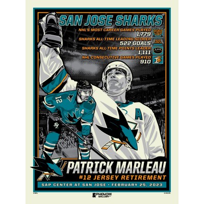 San Jose Sharks Patrick Marleau Phenom Gallery 18 x 24 Serigraph Print