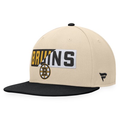 Boston Bruins Fanatics Cream/Black Goalaso Snapback Hat