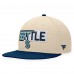 Seattle Kraken Fanatics Cream/Deep Sea Blue Goalaso Snapback Hat