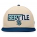 Seattle Kraken Fanatics Cream/Deep Sea Blue Goalaso Snapback Hat