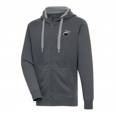Толстовка на молнии Minnesota Wild Antigua Metallic Logo Victory - Charcoal