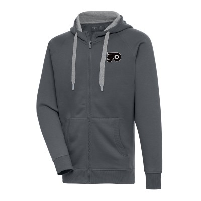 Толстовка на молнии Philadelphia Flyers Antigua Metallic Logo Victory - Charcoal