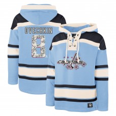 Washington Capitals Alexander Ovechkin 47 Light Blue Cherry Blossom Player Name & Number Lacer Pullover Hoodie